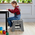 Utopia Home Folding Step Stool with Handle – 9 Inch Anti Slip Collapsible Stool – Holds Up to 300 lbs – Sturdy Plastic Step Stool Foldable for Kitchen, Bathroom and Home Use (1-Pack, Grey) - Image 6