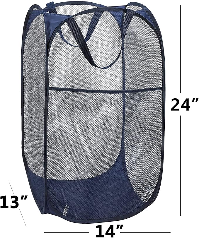 2 Pack Laundry Basket, Foldable Mesh Pop-up Laundry Hamper - Image 6