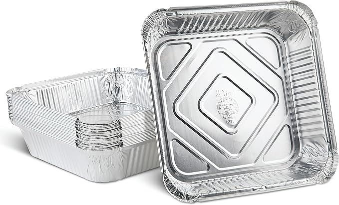 PLASTICPRO Disposable 9'' X 9'' X 2'' Inch Square Aluminum Tin Foil Baking Pans by PLASTICPRO