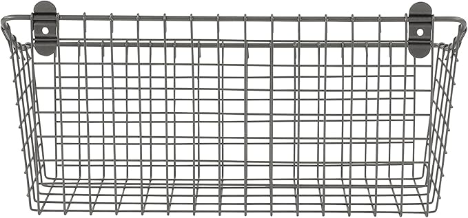 Spectrum Extra Large Wire Wall Mount Storage Basket Industrial Gray, Vintage - Image 7