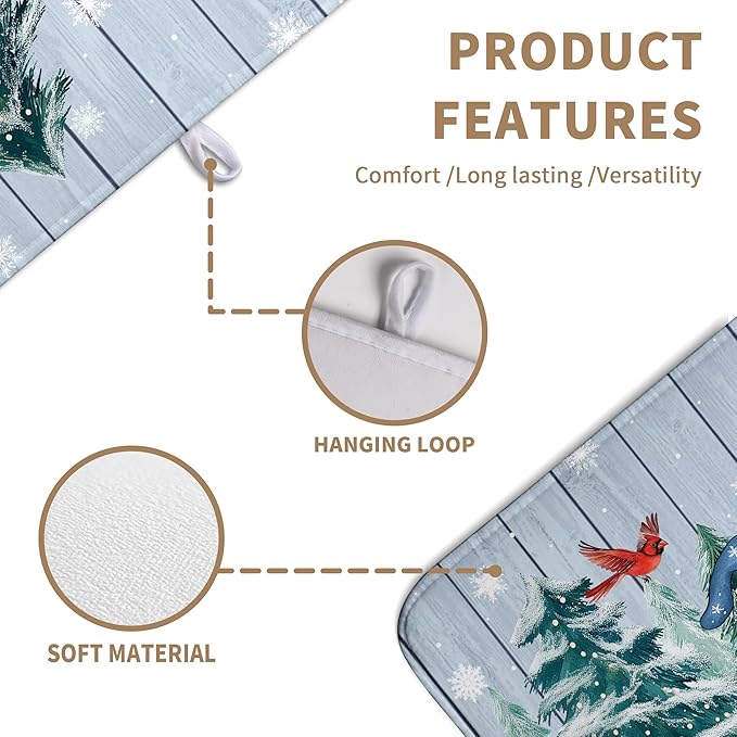 Winter Gnome Dish Drying Mat Christmas Tree Snowman Large Kitchen Mats Dish - Image 4