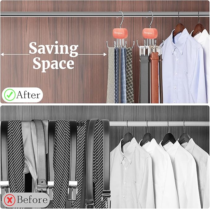 Cedar Wooden Belt Hanger, Belt Organizer - Image 3
