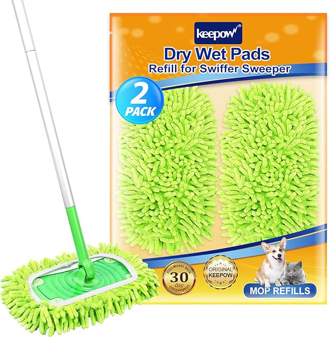 KEEPOW Reusable Microfiber Mop Pads Compatible by KEEPOW