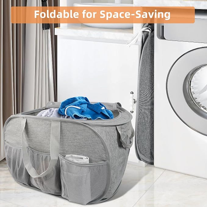 4 Pack Collapsible Laundry Baskets - Image 3