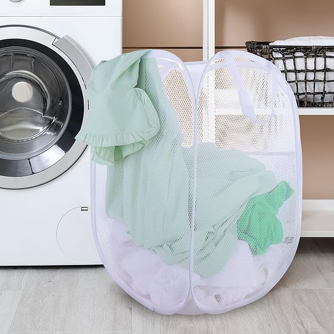 2 Pack Laundry Basket, Foldable Mesh Popup Laundry Hamper - Image 7