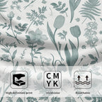 Spring Floral Hand Towels for Bathroom Set of 2 Aqua White Flower Leaves - Image 3