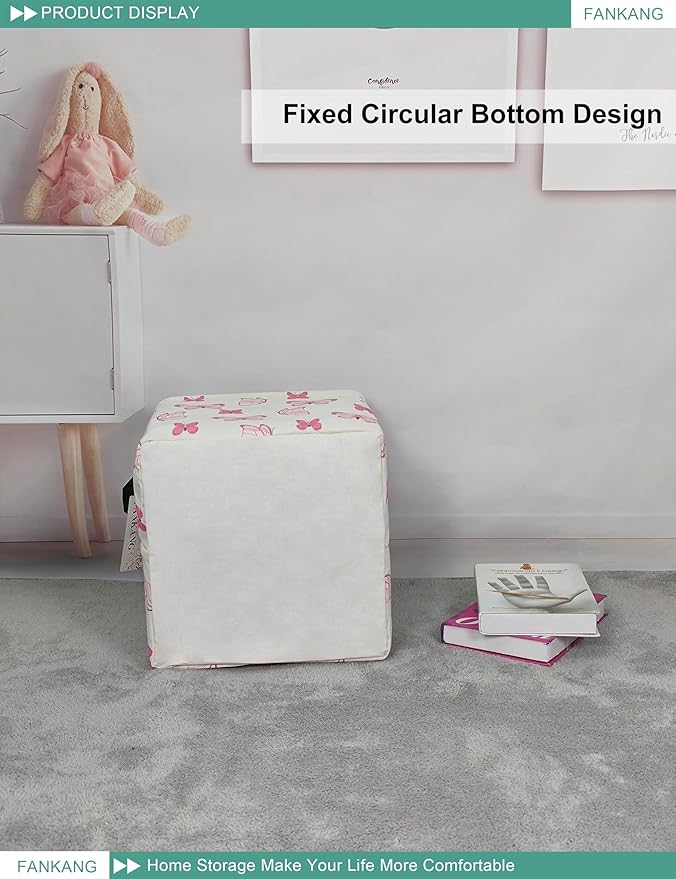 FANKANG Square Nursery Hamper Storage Bins Canvas Laundry Basket Foldable - Image 6