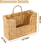 Magazine Holder Wall Basket Water Hyacinth Woven Mail Organizer, Wicker Wall - Image 2