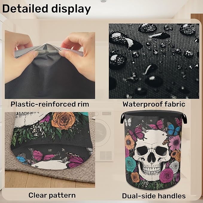 Skull Gothic Laundry Hamper - Image 5