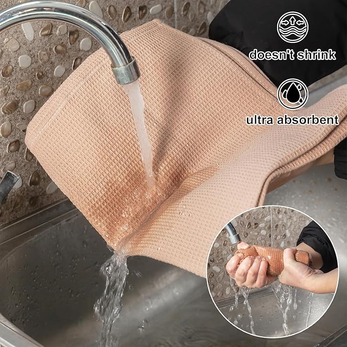 QUILTINA Dish Towels Set, 100% Cotton Waffle Weave Kitchen Towels 6 Pack - Image 2