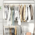 STORAGE MANIAC Adjustable Closet Rod Hanging Clothes Heavy Duty Closet Extender - Image 8