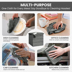 Microfiber Cleaning Cloth, 12 Pack Grey Cleaning Rags - Image 5