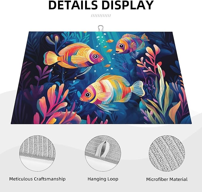 Colorful Fishes Ocean Dish Drying Mats - Image 3