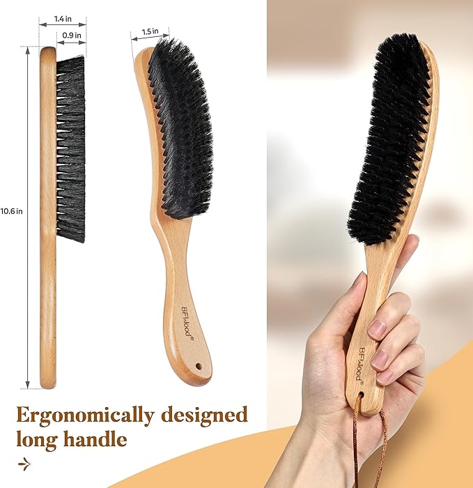 BFWood Clothes Brush, Boar Bristle Hat Brush Lint Brush - Image 3