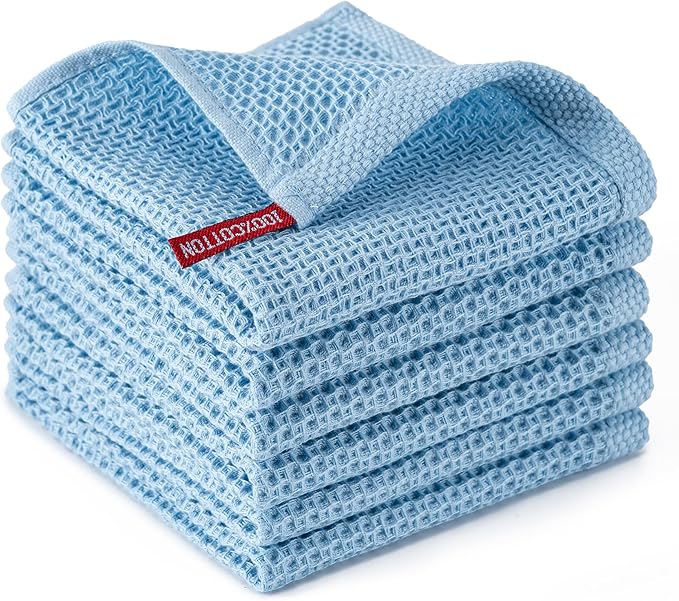 BOOMIBOO 6-Pack Kitchen Dish Cloths, 100% Cotton Waffle Weave, Ultra Soft by BOOMIBOO