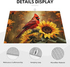 Red Bird Sunflower Dish Drying Mats - Image 3