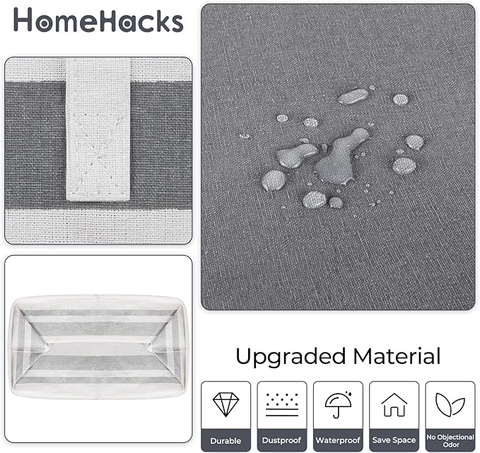 HomeHacks 3-Pack Large Laundry Basket, Waterproof, Freestanding Laundry Hamper - Image 3