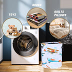 Funny Plane Laundry Basket Foldable Oxford Cloth Tote Bag Laundry Hamper - Image 4