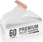 HOUSE DAY White Velvet Hangers 60 Pack, Premium Non-Slip Felt Clothes, Sturdy by HOUSEDAY