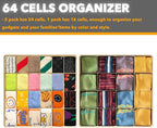 SpaceAid Sock Drawer Organizer Divider 3 Pack, 64 Cell Dresser Closet Nursery - Image 5