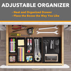SpaceAid 7-Piece Bamboo Drawer Organizer Storage Boxes Set, Wood Tray Junk - Image 5