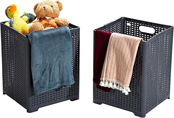 42L Collapsible Plastic Laundry Baskets, Foldable Laundry Hamper - Image 6