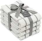 100% Cotton Terry Dish Towels, 4 Pack Checks, 16 x26 Inches, Super Soft and by Ecotribe