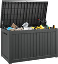 Outdoor Storage Box, Resin Deck Boxes Indoor and outdoor, Waterproof Storage Box Lockable Lid (Black,270 Gallon) by NBYSGO