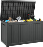Outdoor Storage Box, Resin Deck Boxes Indoor and outdoor, Waterproof Storage Box Lockable Lid (Black,270 Gallon) by NBYSGO