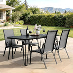 JEAREY Patio Dining Chairs Set of 4, Outdoor Stackable Dining Furniture Set, All Weather Dining Set for Lawn, Garden, Backyard, Poolside, Deep Gray - Image 8