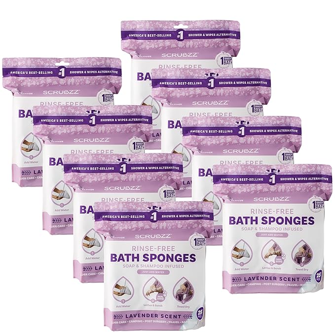 Scrubzz Disposable No Rinse Bathing Wipes by Scrubzz