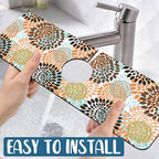 Vintage Flowers Kitchen Sink Splash Guard Faucet Mat Abstract Floral Super - Image 5