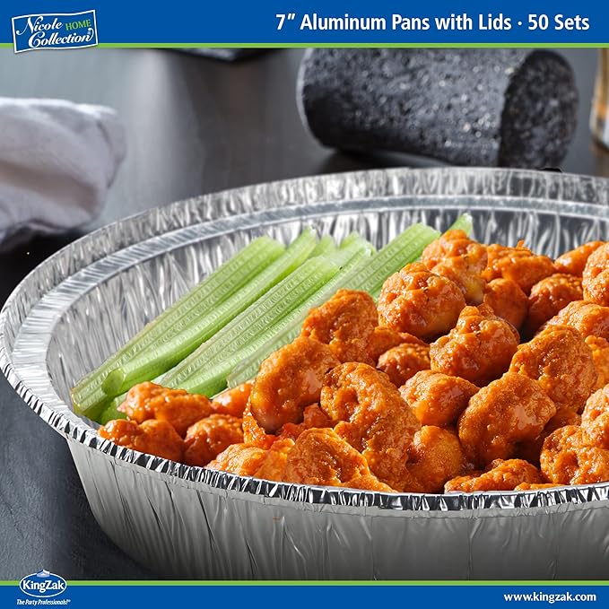 Nicole Home Collection Aluminum Pans 7” Round Disposable Foil Pans - Image 4