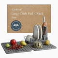 Dorai Home Collapsible Dish Drying Rack and Stone Dish Pad – Large Foldable by DoraiHome