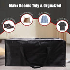 Extra Large Moving Bags with Zippers & Carrying Handles, Heavy-Duty Storage Tote - Image 4