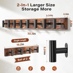 Coat Rack Wall Mount, 2 Pack Rustic Coat Hanger - Image 3