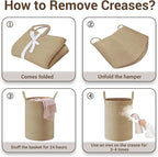 Tall Laundry Basket with Handles, 72L Portable Dirty Clothes Hamper, Boho - Image 7