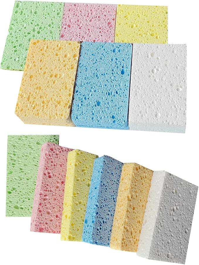 12 Pack Kitchen Natural Cellulose Sponges, Color Sponge, Dishwashing Sponges by Unknown