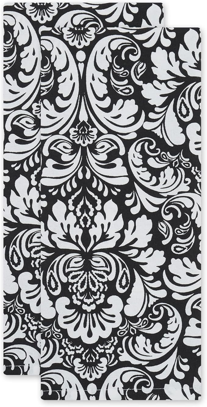DII Cotton Dish Towel Set Damask Print - Image 2