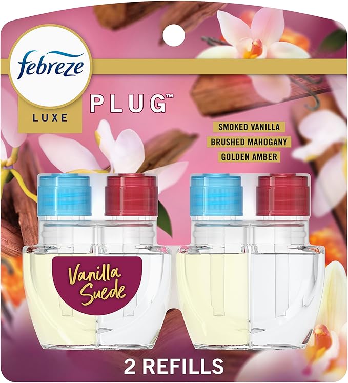 Febreze Plug In Air Freshener, Odor-Fighting Scented Oil Refill, Vanilla Suede by Febreze