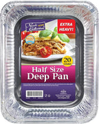 Aluminum Pans Half Size, Extra Heavy Duty Disposable Foil Pans by NicoleHomeCollection