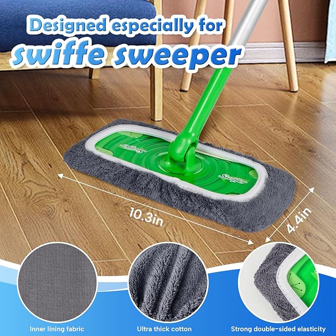 8 Pack Reusable Microfiber Mop Pads Compatible - Image 3