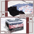 Hoolerry 6 Pieces Sweater Storage Bags Plastic Clear PVC Clothes Storage Bags - Image 6