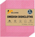 Swedish Dishcloths for Kitchen | 6 Pack Absorbent Cellulose Sponge Cloths by MoLKENE