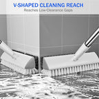 Grout Brush with Long Heavy Duty Handle, 180° Swivel Floor Scrub Brush - Image 4