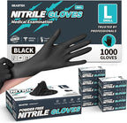 Beastek Black Disposable Nitrile Exam Gloves 100 Pcs 4Mil Chemical Resistant by Beastek