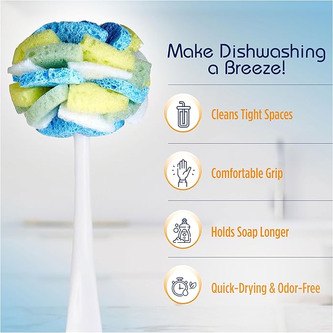 Compac Home Dish SpongeWand Plus Tri Surface Scrubbing Sponge - Image 5