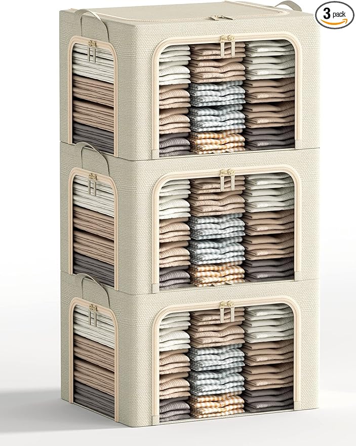 3 Opeings Large Clothes Storage Bins by Furnhome