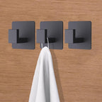 VAEHOLD 4 Pack Adhesive Towel Hooks, Heavy Duty Wall Hooks Aluminum Hooks Stick - Image 3