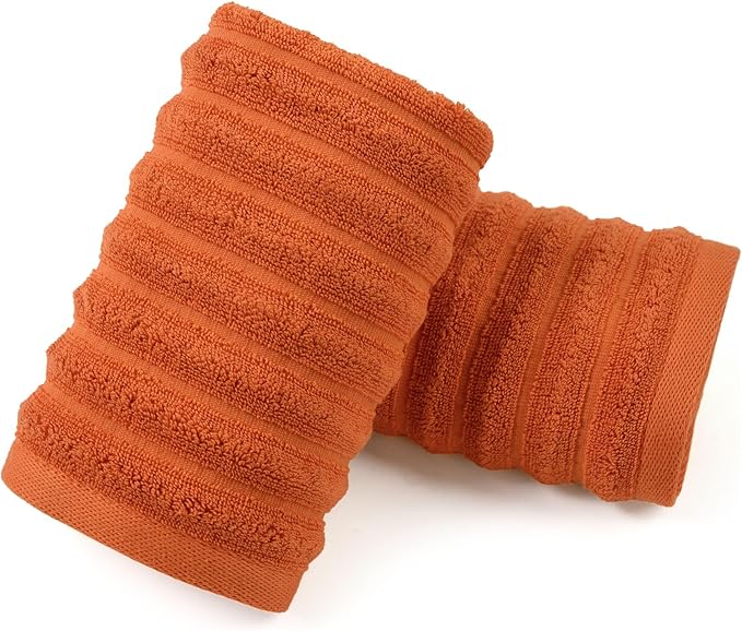 Jacquotha Orange Hand Towels Set of 2 by Jacquotha